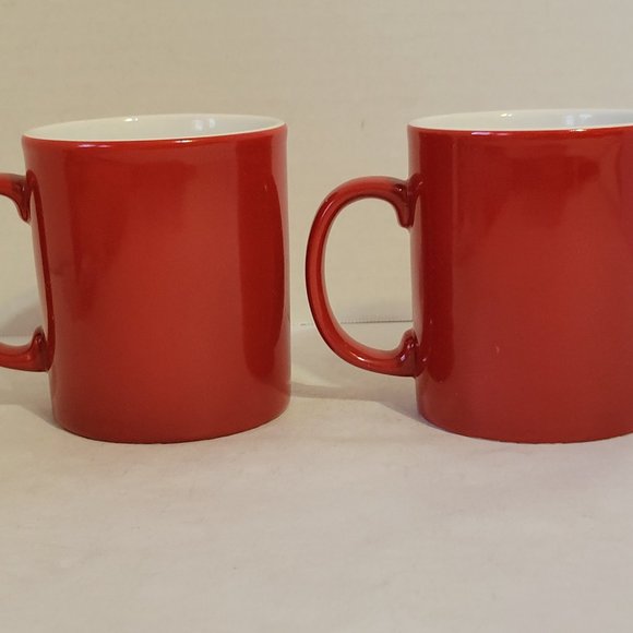 Vintage McDonalds Seasons Greetings Red & Gold Reindeer Christmas Mug-Lot of 2 - Picture 3 of 9